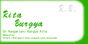rita burgya business card